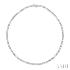 15.00 ctw Round Cut Diamond Tennis Necklace in 14K White Gold
