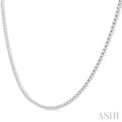 7.00 ctw Round Cut Diamond Tennis Necklace in 14K White Gold