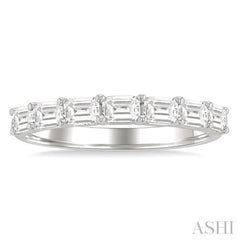 1 ctw East-West Emerald Cut Diamond Fashion Ring in 14K White Gold