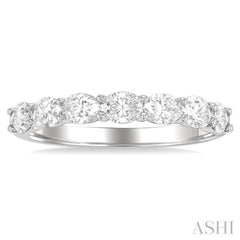 1 ctw East-West Oval Cut Diamond Fashion Ring in 14K White Gold