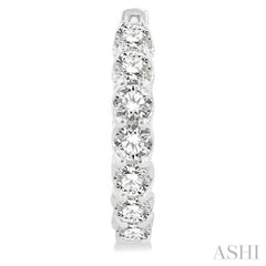 4 ctw Inside-Out Round Cut Diamond Hoop Earrings in 14K White Gold