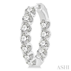 4 ctw Inside-Out Round Cut Diamond Hoop Earrings in 14K White Gold
