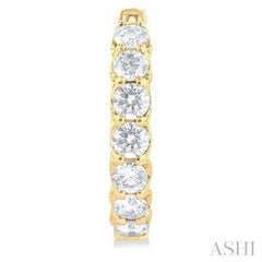 5 ctw Inside-Out Round Cut Diamond Hoop Earrings in 14K Yellow Gold