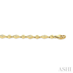 1/4 Ctw Art Deco Kite Round Cut Diamond Fashion Tennis Bracelet in 10K Yellow Gold