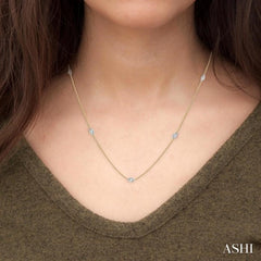 1/4 ctw Round Cut Diamond Fashion Necklace in 14K Yellow and White Gold