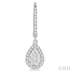 5/8 ctw Pear Shape Diamond Lovebright Earrings in 14K White Gold