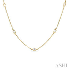 1 ctw Emerald Cut Diamond Fashion Necklace in 14K Yellow Gold