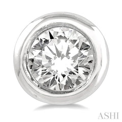 1/10 ctw Bezel Round Cut Diamond Petite Stud Earring in 10K White Gold