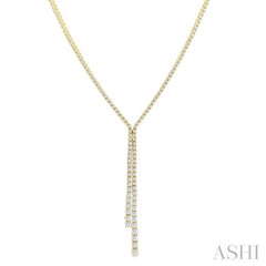 3 ctw Open End Y-Shape Round Cut Diamond Lariat Necklace in 14K Yellow Gold