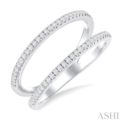 1/3 ctw Split Twin Ring Illusion Round Cut Diamond Lightweight Fashion Ring in 10K White Gold