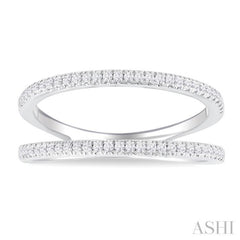 1/3 ctw Split Twin Ring Illusion Round Cut Diamond Lightweight Fashion Ring in 10K White Gold