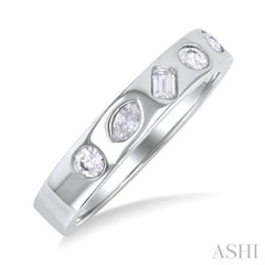 3/8 ctw Mixed Shape Diamond Cut Fashion Band in 14K White Gold