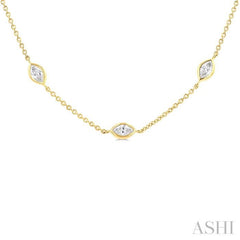 2 ctw Marquise Cut Diamond Fashion Necklace in 14K Yellow Gold
