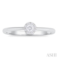 1/10 ctw Lovebright Petite Round Shape Round Cut Diamond Fashion Ring in 10K White Gold