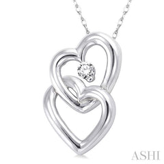1/20 ctw Round Cut Diamond Pendant in 14K White Gold with Chain