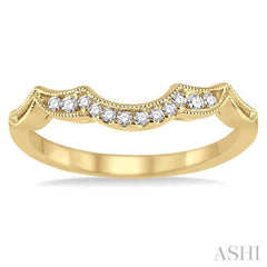 1/10 ctw Round Cut Diamond Wedding Band in 14K Yellow Gold