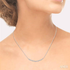 1/6 ctw Round Cut Diamond Twisted Necklace in 10K White Gold with Chain
