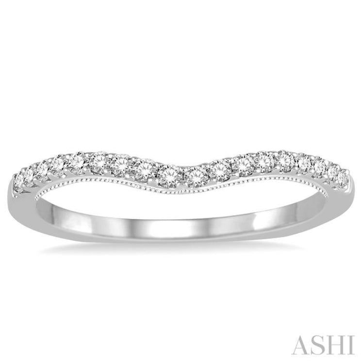 1/5 ctw Round Diamond Wedding Band in 14K White Gold