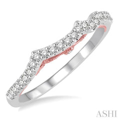 1/8 ctw Round Diamond Wedding Band in 14K White and Rose Gold