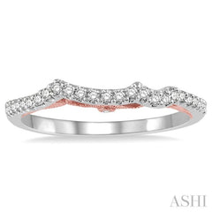 1/8 ctw Round Diamond Wedding Band in 14K White and Rose Gold