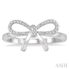 1/20 ctw Bow Tie Round Cut Diamond Ring in 10K White Gold