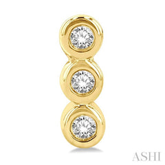 1/10 ctw Petite Bezel Set Round Cut Diamond Fashion Stud Earring in 10K Yellow Gold