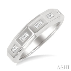 1/6 ctw Geometric Shape Emerald Cut Diamond Fashion Band in 14K White Gold