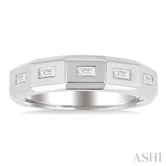 1/6 ctw Geometric Shape Emerald Cut Diamond Fashion Band in 14K White Gold