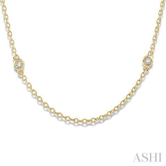 1/5 ctw Round Cut Diamond Fashion Necklace in 14K Yellow Gold