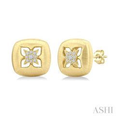 .08CTRDDM FLORAL STUD ER YG 14K-G