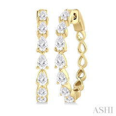 1.50CTPRDM EAST-WEST HOOP ER YG 14K-H*