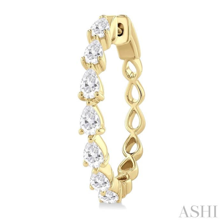 1.50CTPRDM EAST-WEST HOOP ER YG 14K-H*