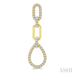.75CTRDDM PEAR DROP DANGLE ER YG 14K-G