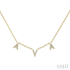 1/10 Ctw 'AVA'  Space Name Diamond Necklace in 10K Yellow Gold