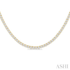 5 ctw Round Cut Diamond Eternity Illusion Tennis Necklace in 14K Yellow Gold