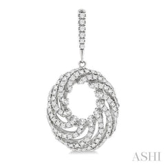 1.00CTRDDM SWIRL ER WG 14K-G*
