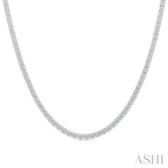 1 ctw Double Row Round Cut Diamond Necklace in 10K White Gold