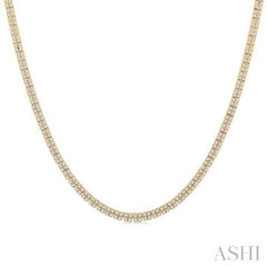 1 ctw Double Row Round Cut Diamond Necklace in 10K Yellow Gold