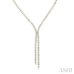 8 7/8 ctw Y-Shape Round Cut Diamond Tennis Necklace in 14K Yellow Gold
