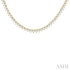 1 ctw Halfway Round Cut Diamond Tennis Necklace in 14K Yellow Gold